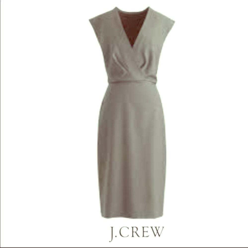 J. Crew Surplice super 120s wool gray work dress